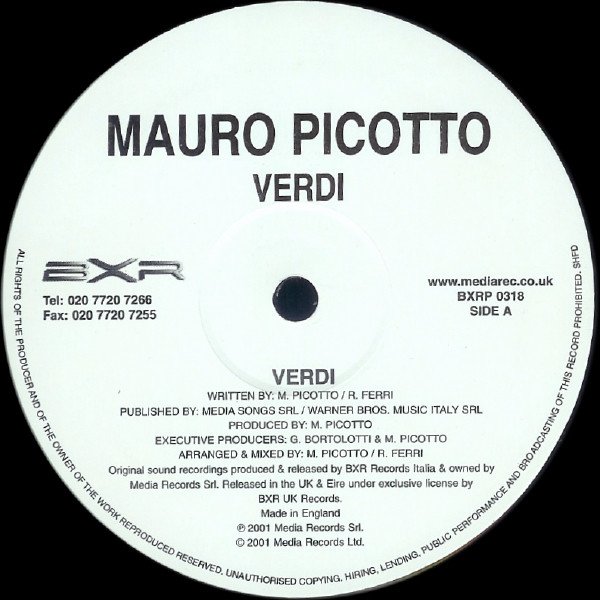 Album Mauro Picotto - Verdi