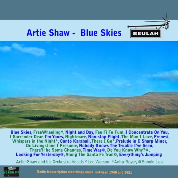 Artie Shaw Blue Skies, 2018