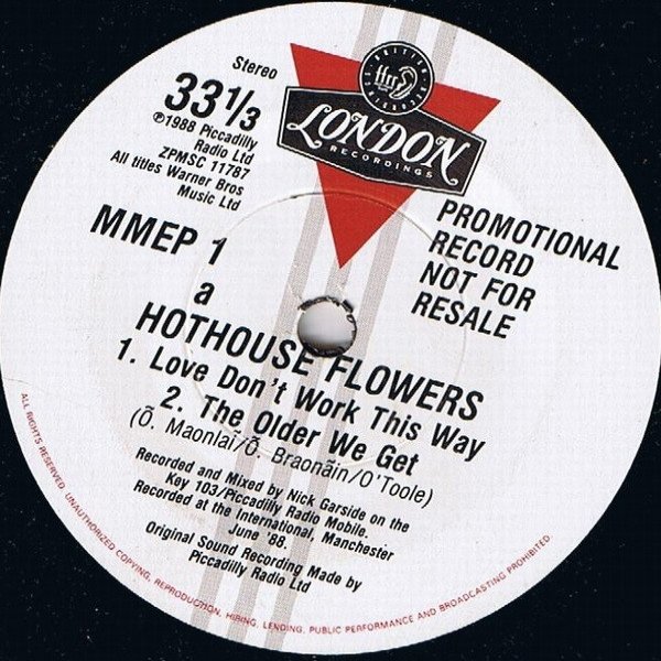 Hothouse Flowers Four Track Live E.P., 1988