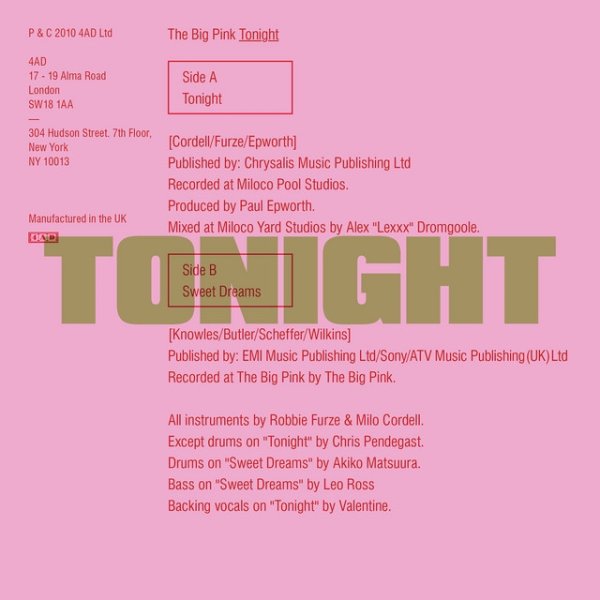 Album The Big Pink - Tonight