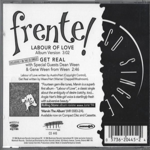 Album Frente! - Labour Of Love / Get Real