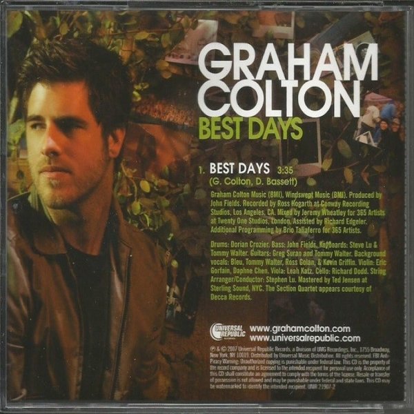 Graham Colton Best Days, 2007