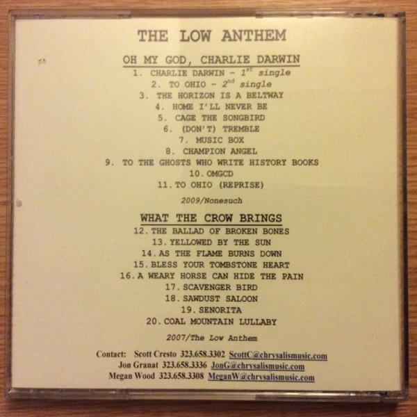 The Low Anthem Chrysalis Music Sampler, 2009
